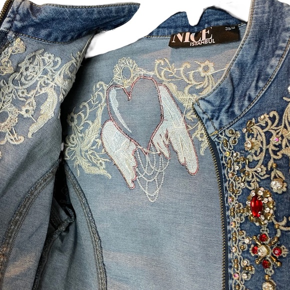 NICE Istanbul Couture Embroidered Jean Jacket - Picture 6 of 11